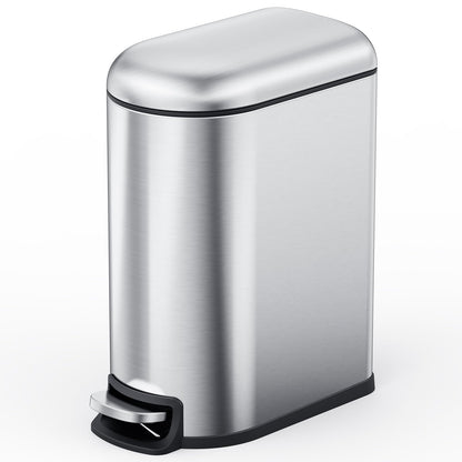 Small Bathroom Trash Can with Lid Soft Close