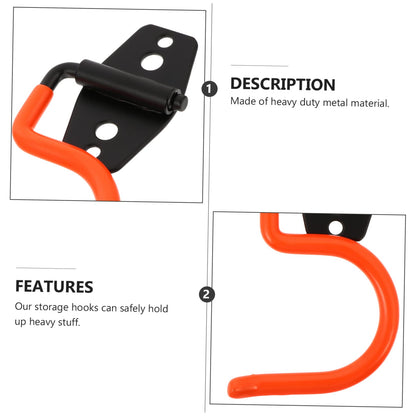 5pcs Heavy Duty Metal Storage Hooks Wall Mount Organizer for Garage Durable Broom Mop Hanger Garden Tool Holder for Efficient Vertical Space Utilization