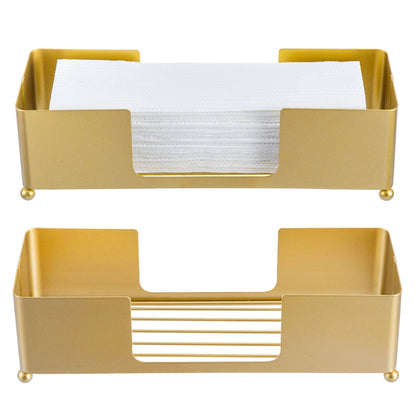 Brass Tone Metal Hand Towel Holder Countertop Dispenser Set of 2 (2 Count)