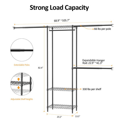 Heavy Duty Garment Rack Wire Clothes Rack for Hanging Clothes
