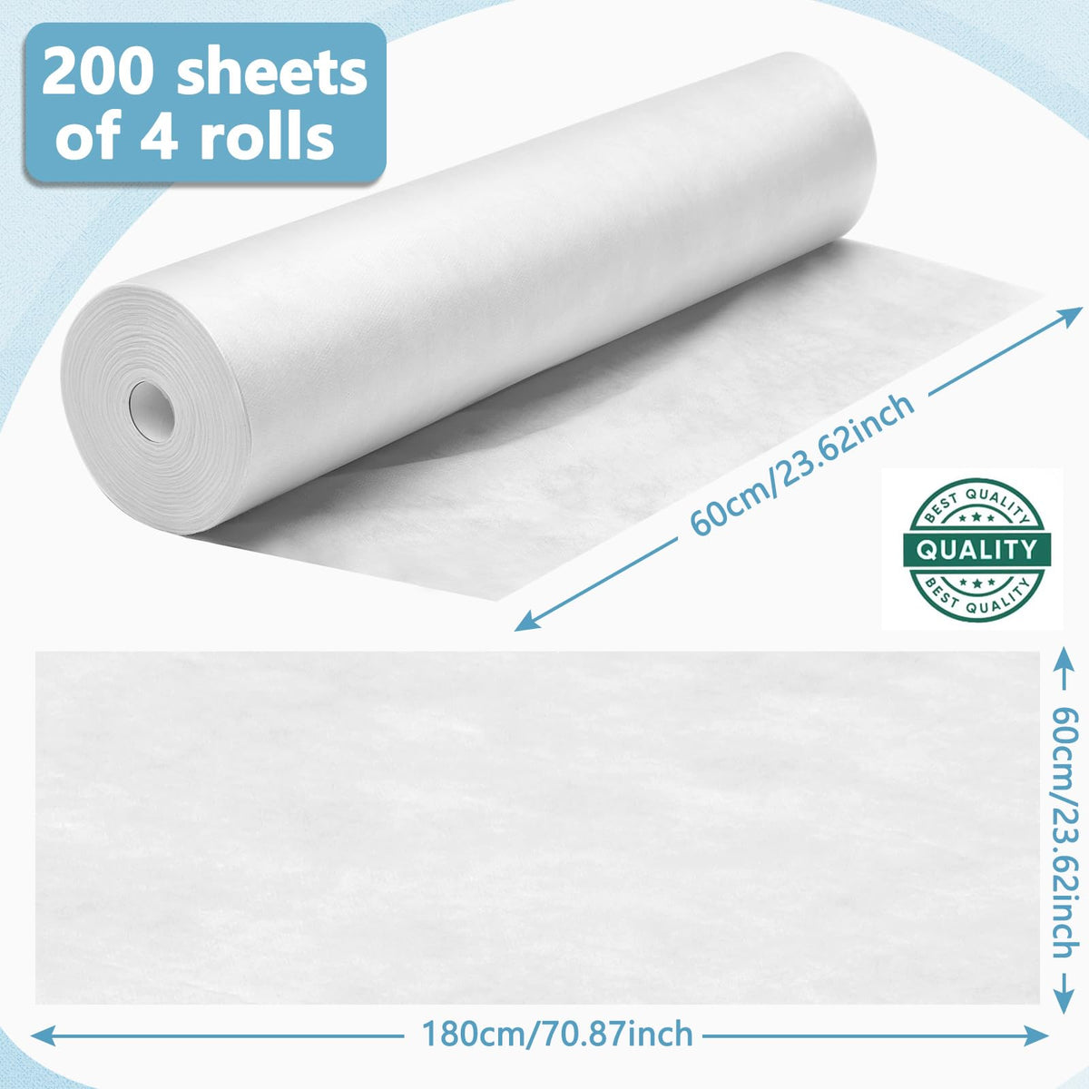 4 Roll Disposable Massage Table Sheets (4 Count)
