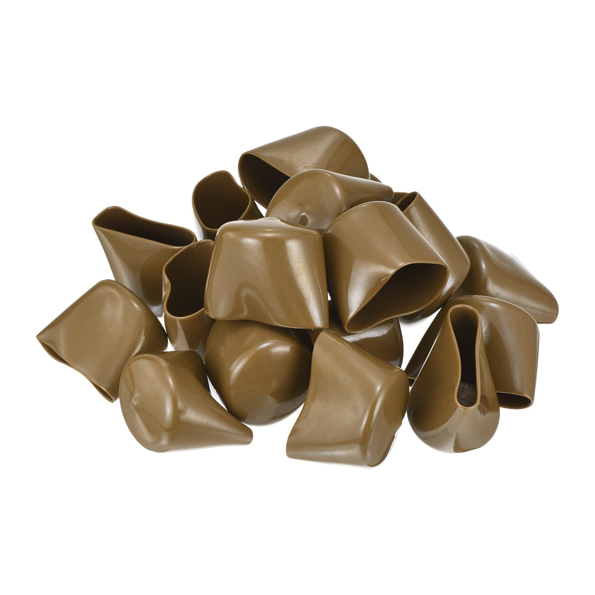 20pcs Rubber End Caps 43mm ID Vinyl PVC Round Tube Bolt Cap Cover Screw Thread Protectors Light Brown