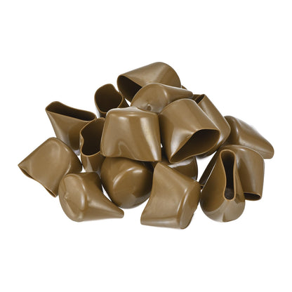 20pcs Rubber End Caps 43mm ID Vinyl PVC Round Tube Bolt Cap Cover Screw Thread Protectors Light Brown