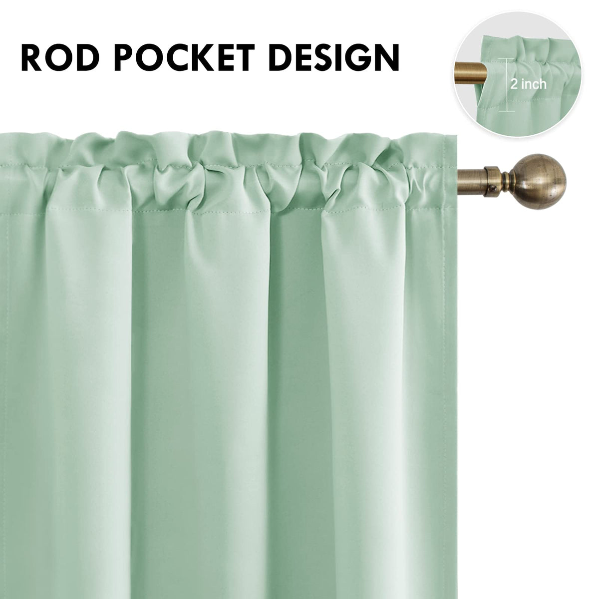 Short Blackout Curtains 42 x 36 Inch Long for Kitchen RV Bunk 2 Panels (2 Count)