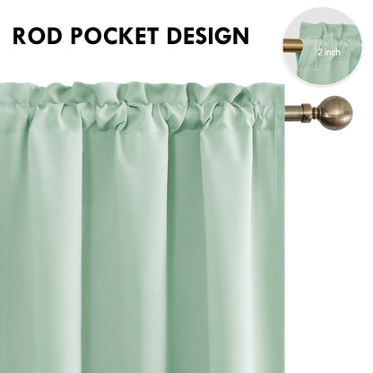 Short Blackout Curtains 42 x 36 Inch Long for Kitchen RV Bunk 2 Panels (2 Count)