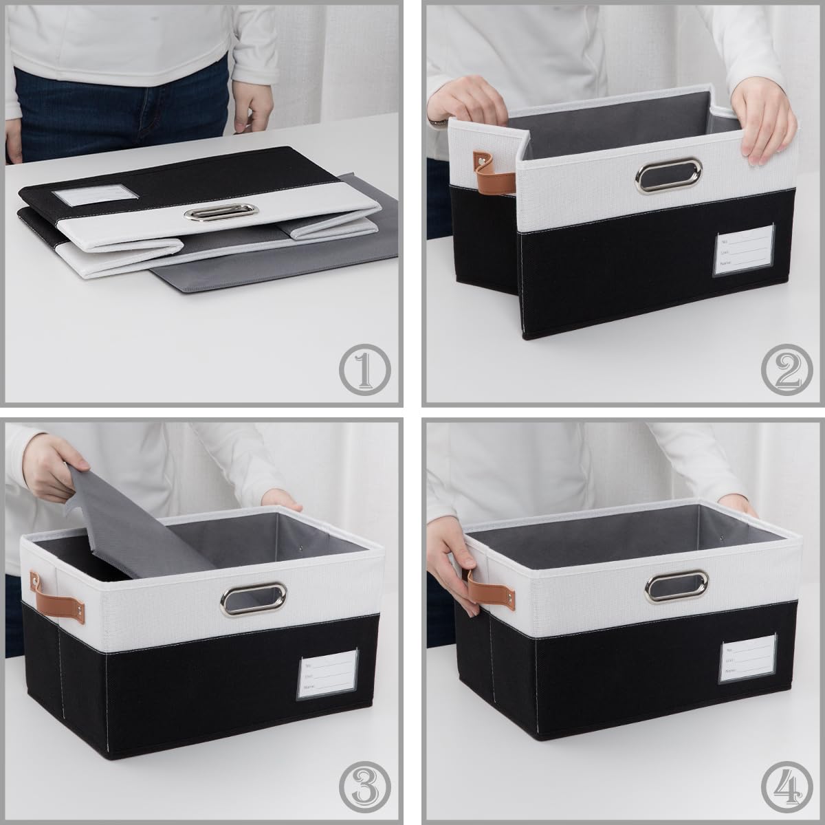Larger Foldable Storage Bins with Handles [5 (5 Count)