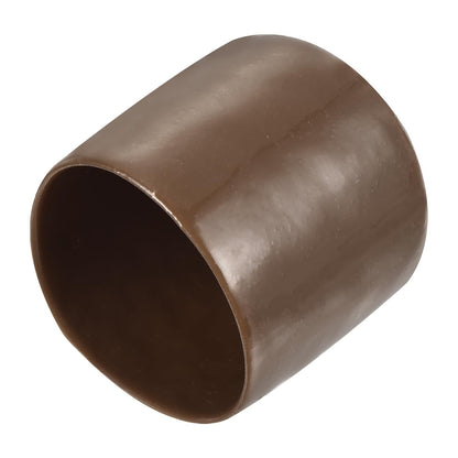 20pcs Rubber End Caps 34mm ID Vinyl PVC Round Tube Bolt Cap Cover Screw Thread Protectors Brown