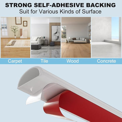 78" Side Buckle Cable Hider Cords,Extension Cord Covers for Wires On Wall,Adhesive Cord Hider for Wall Mount Tv, Wire Channel for Cable Concealer,Cable Raceway Home & Office,White, W 1.08"× H 0.6"