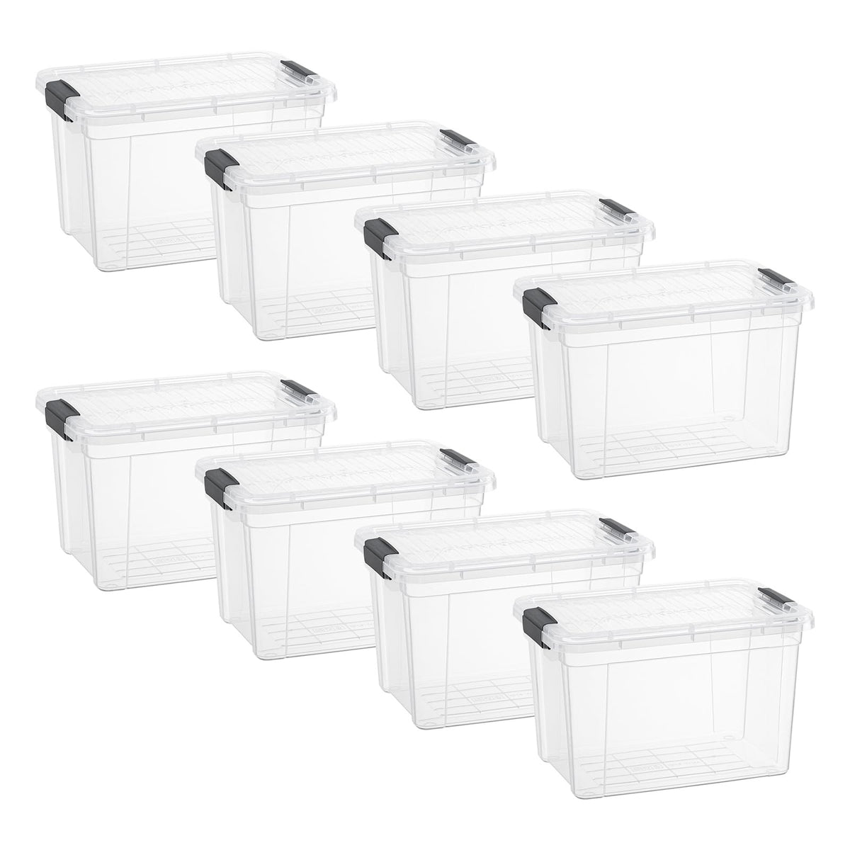 8.7 Quart Clear Plastic Storage Boxes with Lids (8 Count)