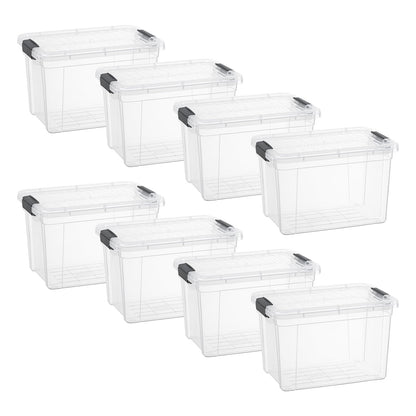 8.7 Quart Clear Plastic Storage Boxes with Lids (8 Count)