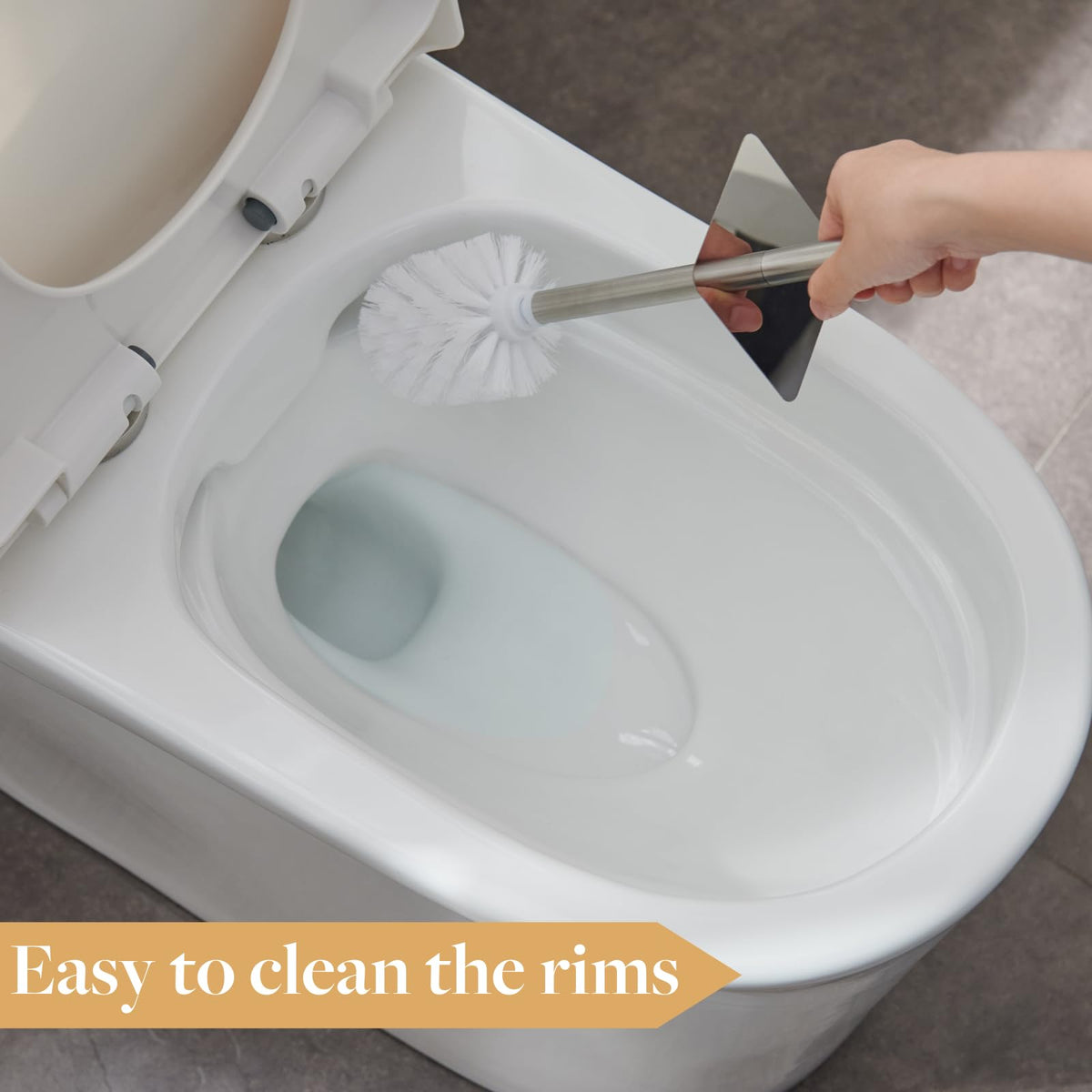 Bamboo Toilet Bowl Cleaner with Holder for All Toilet Types