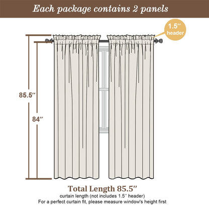 Stone Blue Sheer Curtains 84 Inches Long (2 Count)