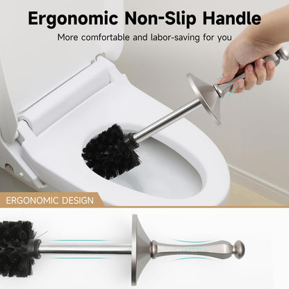 Stain Nickel Toilet Brush and Holder