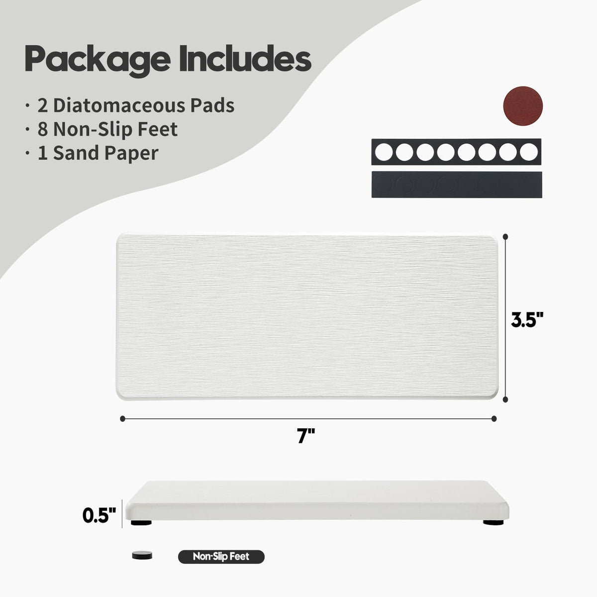 2PCS 7"x3.5" Water Absorbing Bathroom Sink Vanity Trays (2 Count)