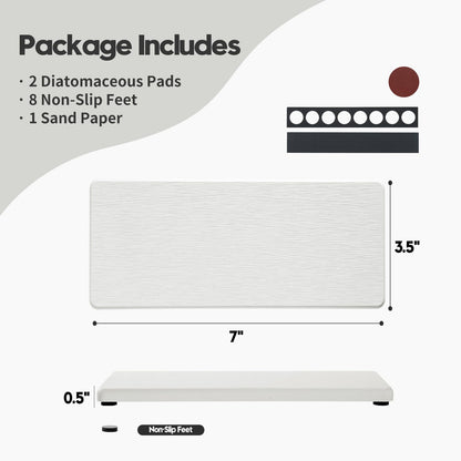 2PCS 7"x3.5" Water Absorbing Bathroom Sink Vanity Trays (2 Count)