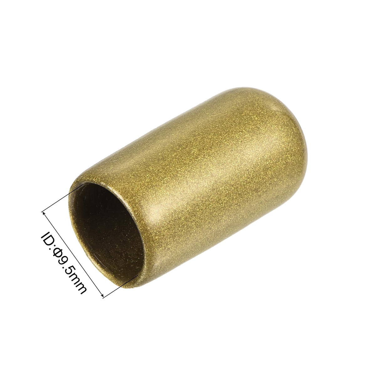 20pcs Rubber End Caps 10mm ID Vinyl Round Tube Bolt Cap Cover Thread Protectors Gold