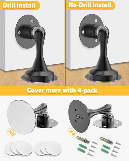 Door Stoppers Magnetic Door Catch 4 Pack Stainless Steel Magnetic Door Stop (4 Count)
