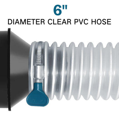 6"x5' PVC Dust Collection Hose with 2 Stainless Clamps for Woodworking