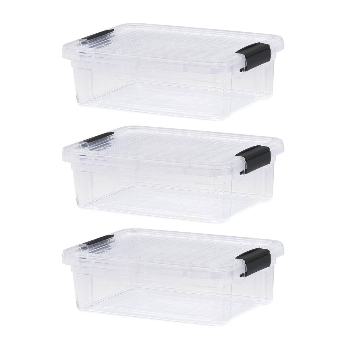 4.5 Quart Clear Plastic Storage Containers with Lids (3 Count)