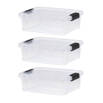 4.5 Quart Clear Plastic Storage Containers with Lids (3 Count)