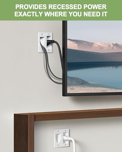 in Wall Cable Management Kit, Cord Hider for Wall Mounted TV with Triple Outlet, 6.5FT Power Cable and 6.2FT Extension Cable, 20A TV Wire Hider for Wall