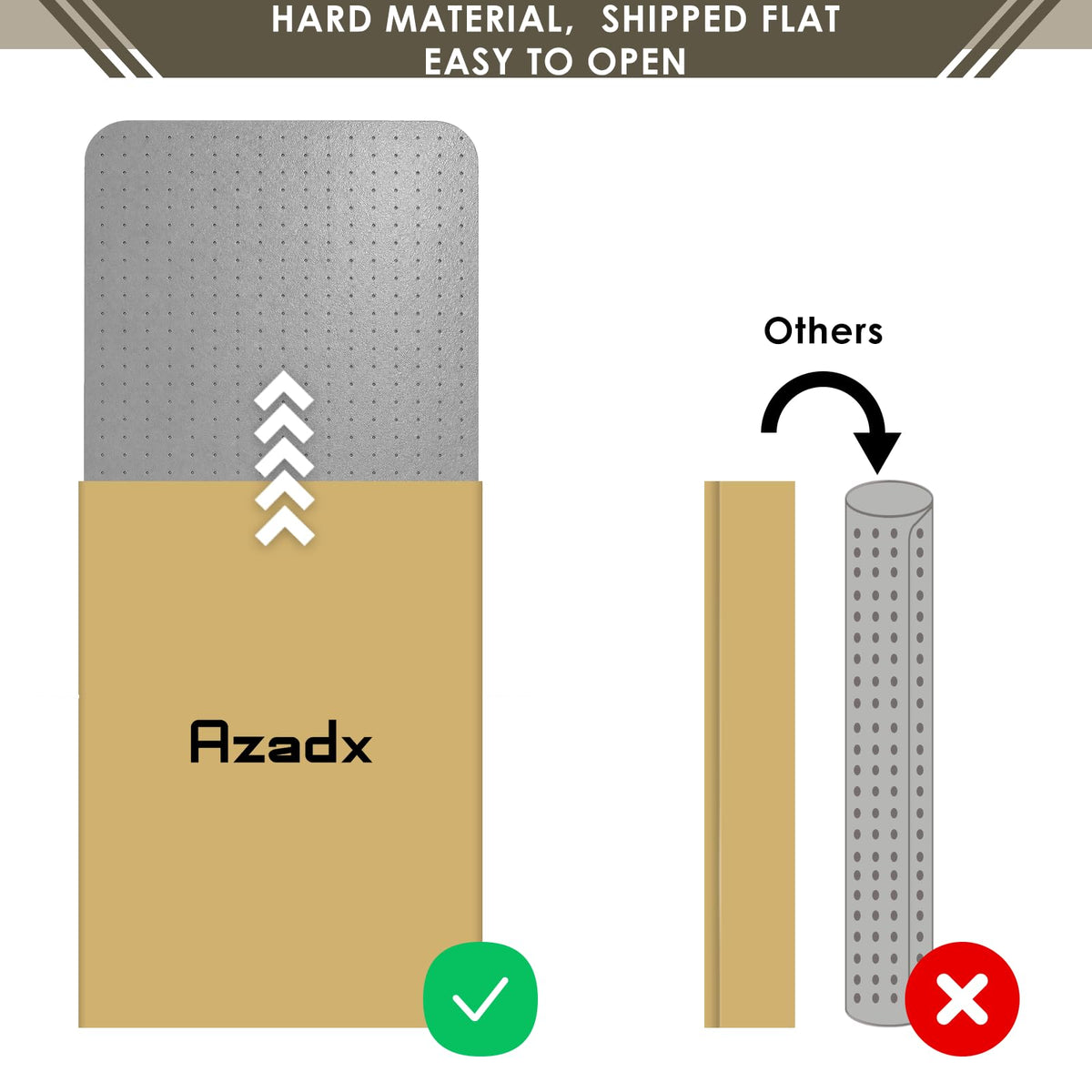 Heavy Duty Office Chair Mat for Carpet 32" x 48" Hard Material