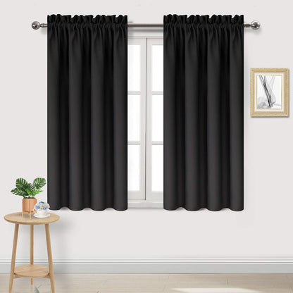 Blackout Curtains for Bedroom Living Room 38 x 54 Inch Long Black