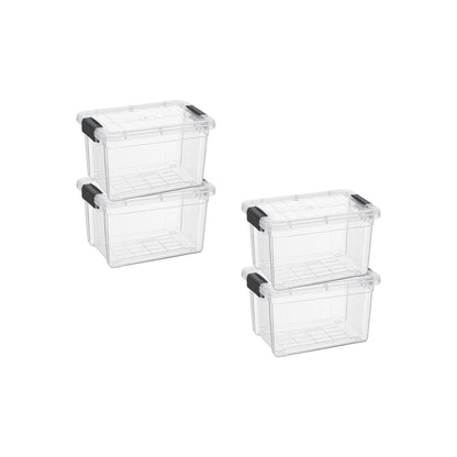 1.4 Quart Mini Clear Plastic Storage Container with Lid (4 Count)