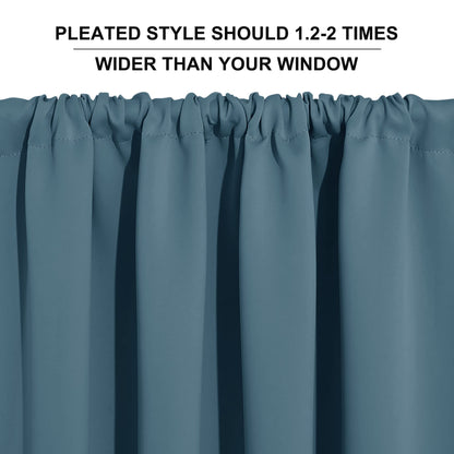 Blue Blackout Curtains for Living Room Ceiling to Floor Privacy Window Curtains Room Darkening Drapes for Bedroom Office
