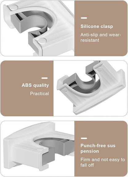 Multifunction Wall Mount Mop Clamp Water Rack Large Capacity Hangers Adjustable Clamp for Kitchens Large Capacity Clip