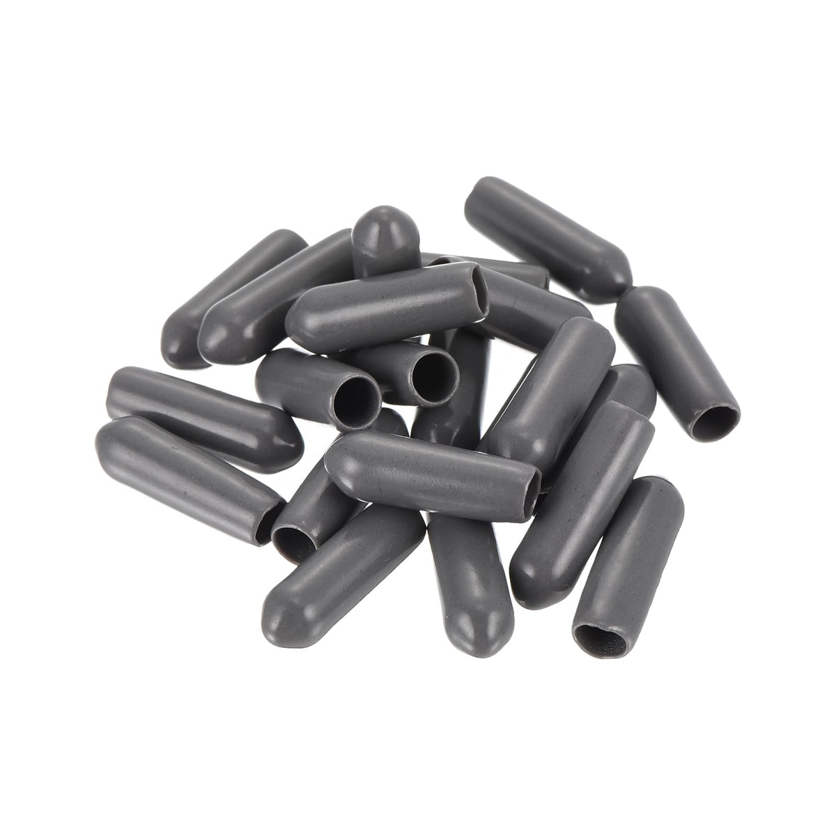 20pcs Rubber End Caps 4mm ID Vinyl PVC Round Tube Bolt Cap Cover Screw Thread Protectors Dark Grey