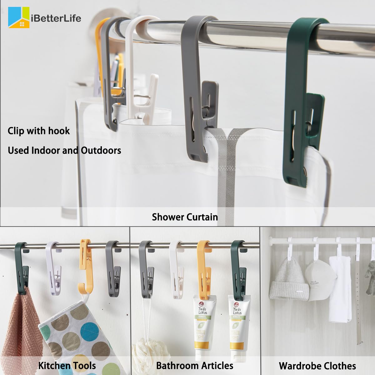 Laundry Hooks Hanging Clips (8 Count)