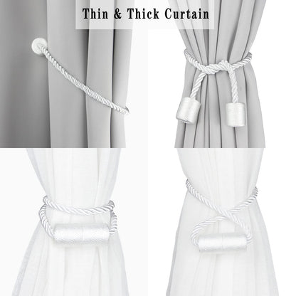 Magnetic Curtain Tiebacks Holdbacks Decorative Tie Backs for Windows Porlau (6 Count)