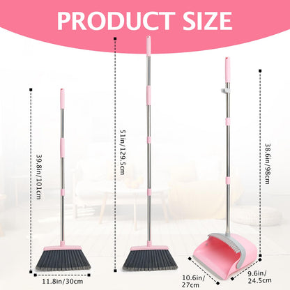 2 Pack Broom and Dustpan Combo Set (2 Count)