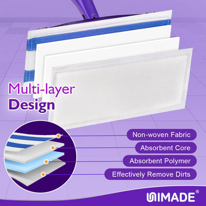100 Count Mop Pad Refill Compatible with Swiffer WetJet