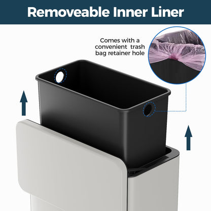 Stainless Steel Hanging Trash Can with Lid and Inner Bucket