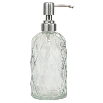 12Oz Clear Glass Soap Dispenser with Stainless Steel Pump