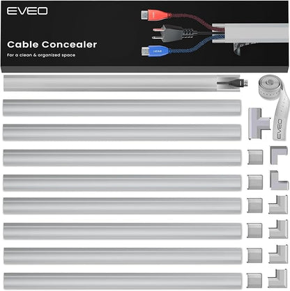 Cord Covers for Wires on Wall - 150in Cable Management Cable Hider - Cord Hiders for TV On Wall - Paintable Cable Concealer - Wire Covers for Cords - 10X (L16 x W0.95 x H0.5) - Medium | Grey
