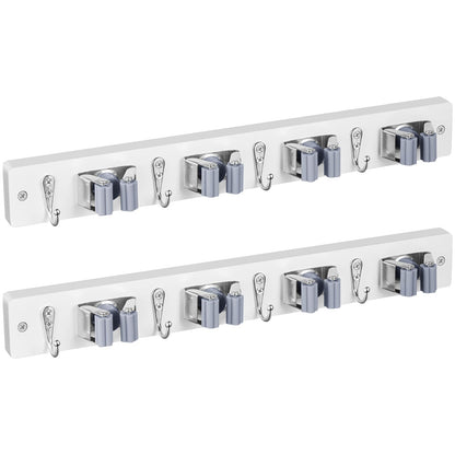 2 Pack Mop Broom Holder Wall Mount