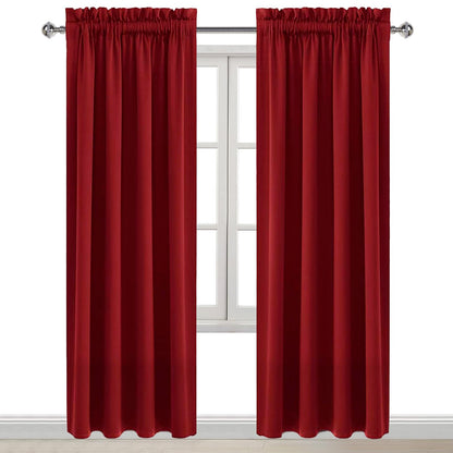Blackout Curtains for Bedroom Living Room 42 x 84 Inch Long Burgundy (2 Count)