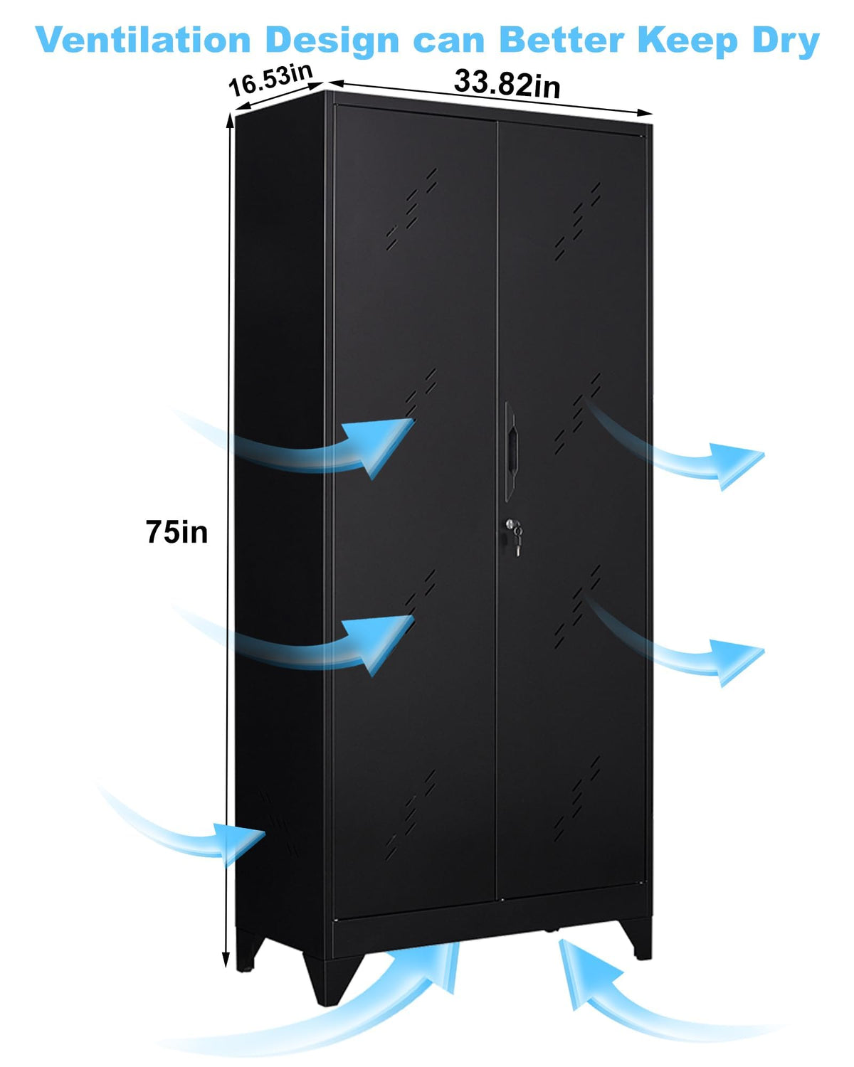 Metal Storage Cabinet with Locking Doors