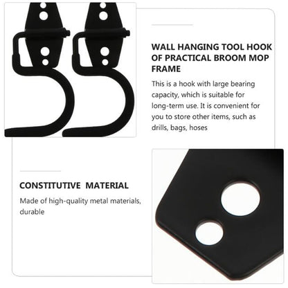 2 Pack Broom Holder Wall Mount Heavy Duty Mop Hanger with Screws Anchors Stand (2 Count)