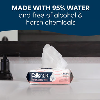 Fragrance Free Flushable Wipes (336 Count)