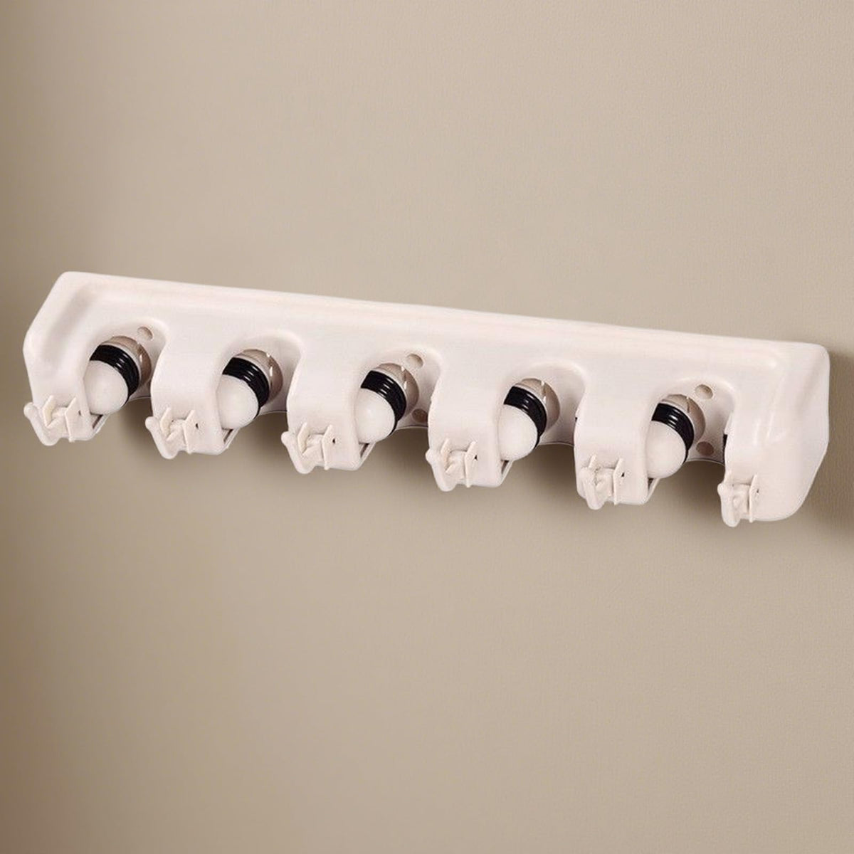Mop Holder Wall Mount 5 Slots Heavy Duty Organizer Shelf