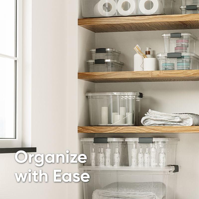 3.4 Quart Clear Plastic Storage Boxes with Lids (6 Count)