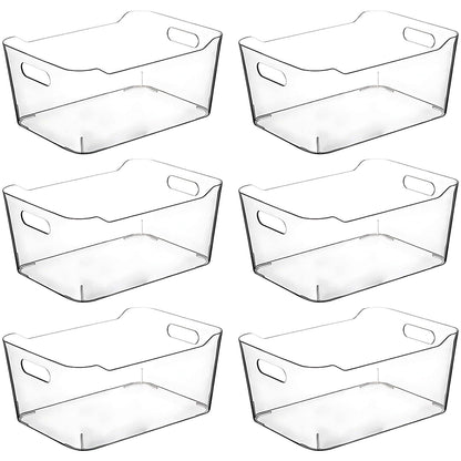 Clear Plastic Storage Bins (6 Count)