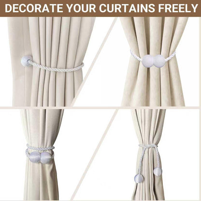 Magnetic Curtain Tiebacks White 4 Pack