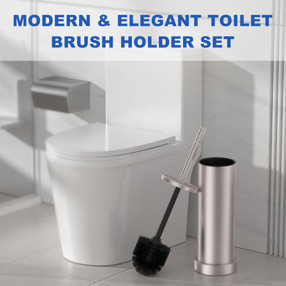 2 Pack Brushed Nickel Toilet Brush with Holder (2 Count)