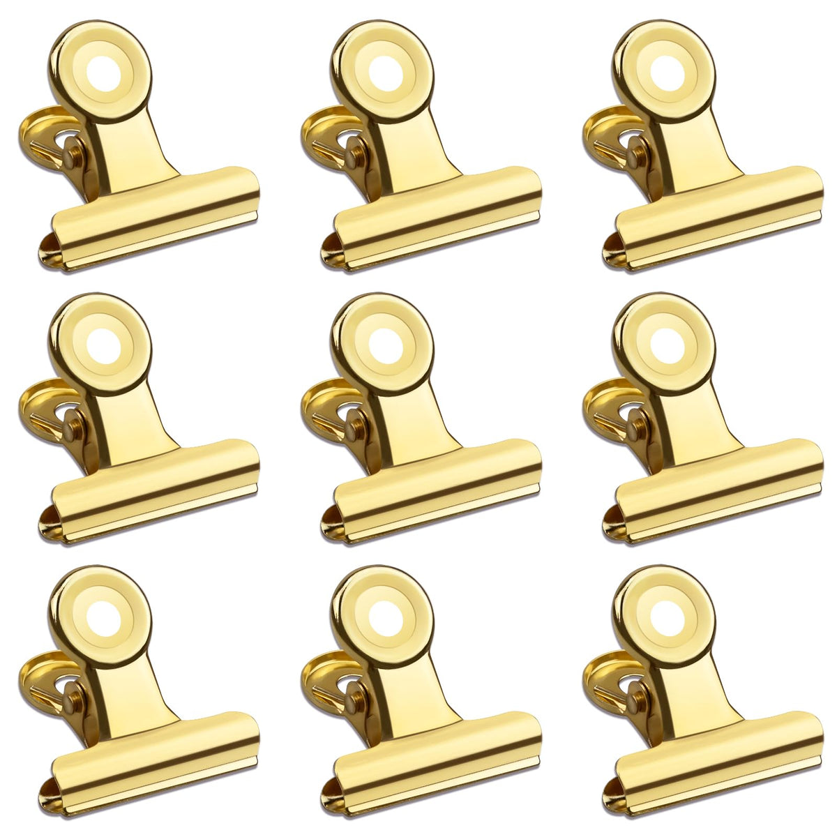 30 Pack Small Bull Clips 1.22 Inch Mini Metal Hinge Clips Binder Paper Hinge Clip for Office (30 Count)