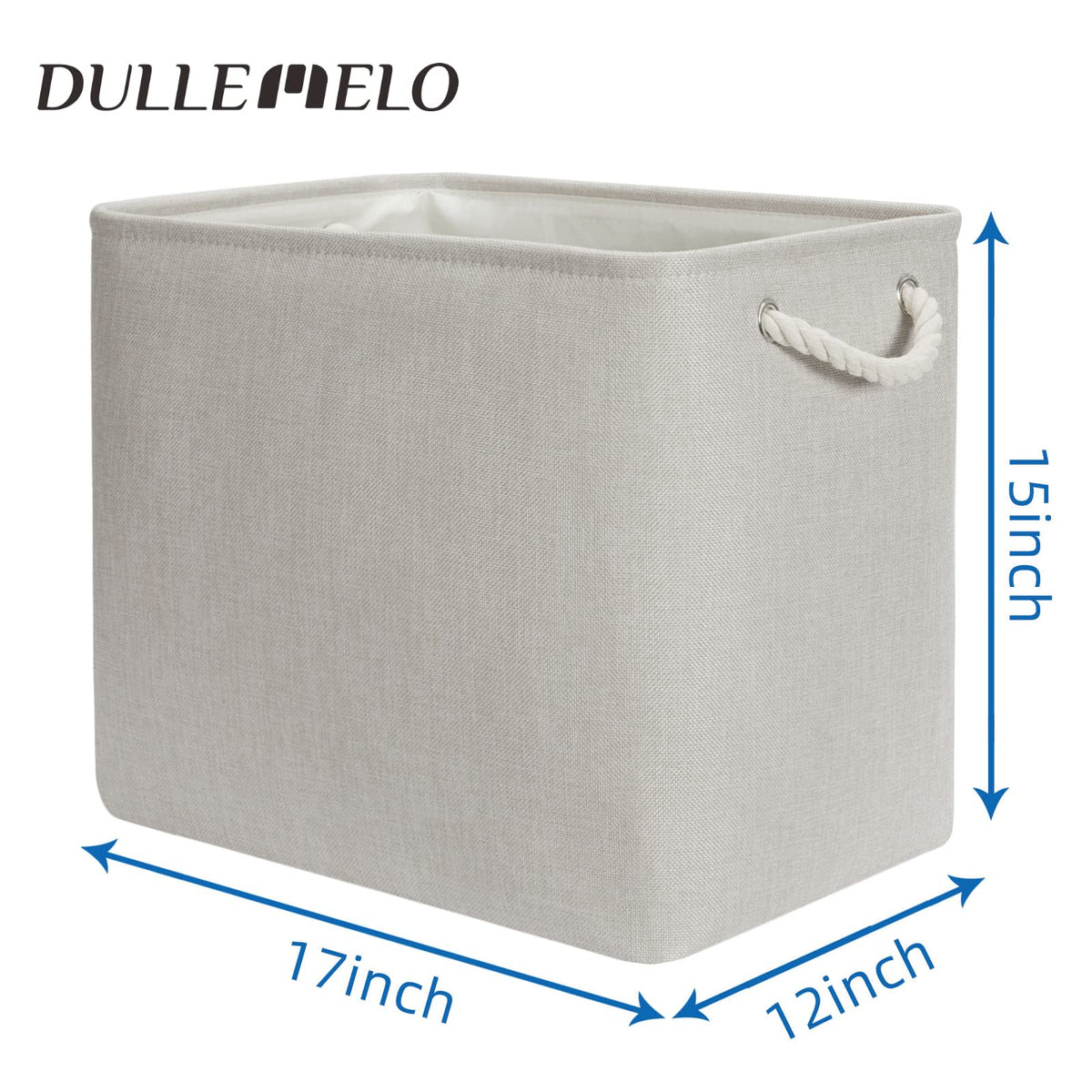 2 Pack Large Storage Baskets for Organizing Canvas Fabric Storage Basket Bins With Rope Handles for Shelf Clothes Empty Gift Basket (2 Count)